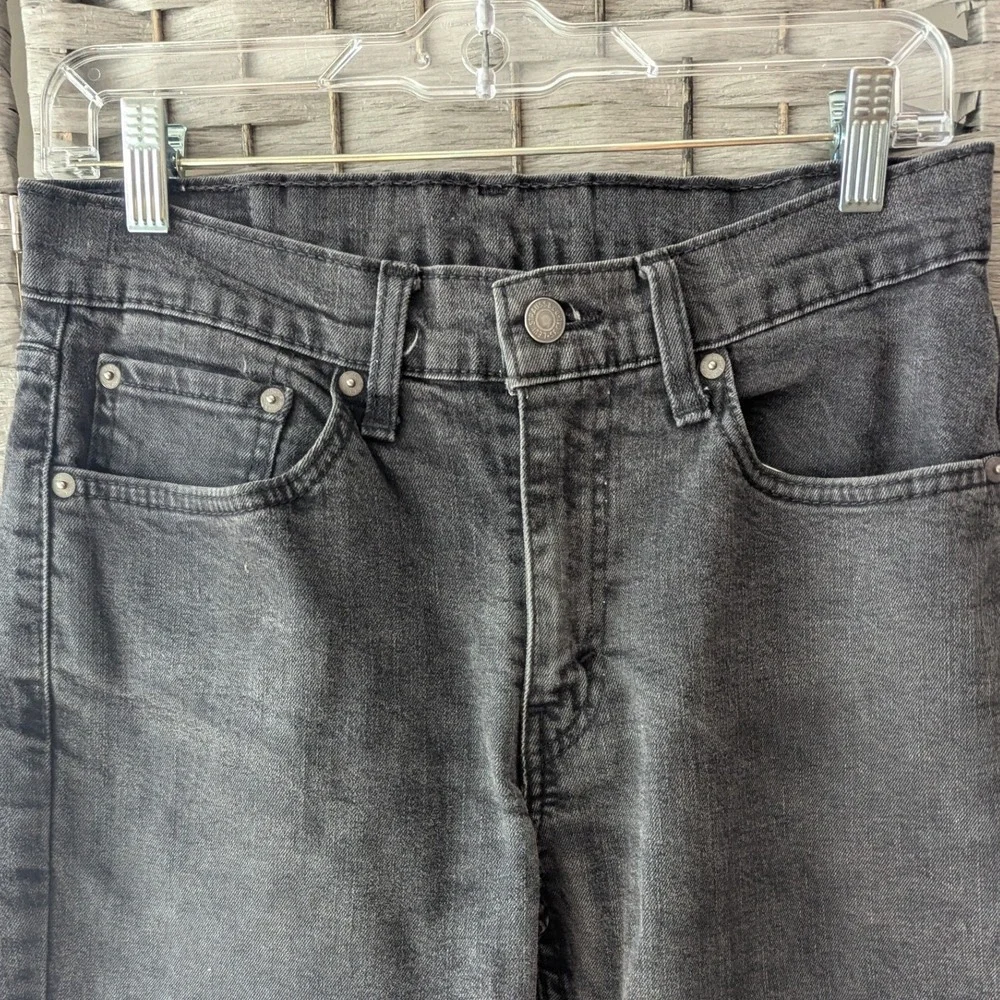 Levi's 514 Straight Fit Jeans Black Faded Denim Mens 31x30 Grunge Minimalist